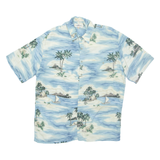 CAMPIA MODA Mens Hawaiian Shirt Blue Crazy Pattern L