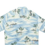 CAMPIA MODA Mens Hawaiian Shirt Blue Crazy Pattern L