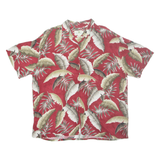 ISLAND SHORES Mens Hawaiian Shirt Red Floral 2XL