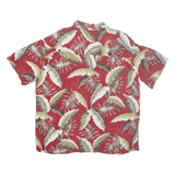 ISLAND SHORES Mens Hawaiian Shirt Red Floral 2XL