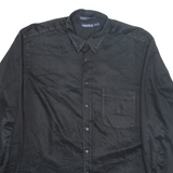 NAUTICA Mens Plain Shirt Black Long Sleeve XL