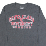 CHAMPION Santa Clara University Broncos Mens T-Shirt Grey Long Sleeve USA M