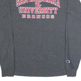 CHAMPION Santa Clara University Broncos Mens T-Shirt Grey Long Sleeve USA M