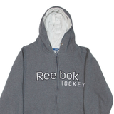 REEBOK Hockey Mens Grey Hoodie Full Zip XL