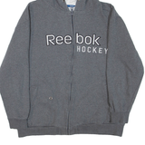 REEBOK Hockey Mens Grey Hoodie Full Zip XL