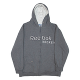REEBOK Hockey Mens Grey Hoodie Full Zip XL