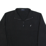 NAUTICA Mens Fleece Black 1/4 Zip L