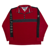 TOMMY HILFIGER Mens Fleece Red 1/4 Zip 90s M