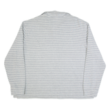 POLO RALPH LAUREN Mens Patterned Jumper Grey Striped 1/4 Zip Tight Knit 2XL