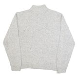 CHAPS Mens Jumper Grey 1/4 Zip Tight Knit L