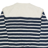 NAUTICA Womens Patterned Jumper Cream Striped Tight Knit L