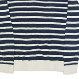 NAUTICA Womens Patterned Jumper Cream Striped Tight Knit L