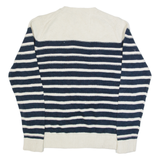 NAUTICA Womens Patterned Jumper Cream Striped Tight Knit L