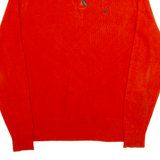 NAUTICA Mens Jumper Orange 1/4 Zip Tight Knit XL