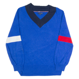 TOMMY HILFIGER Womens Jumper Blue V-Neck Tight Knit M