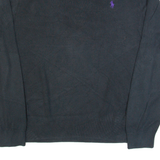 POLO RALPH LAUREN Mens Jumper Black V-Neck Tight Knit M