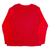 TOMMY HILFIGER Womens Patterned Jumper Red Polka Dot Tight Knit 2XL
