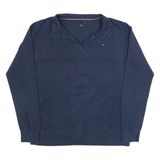TOMMY HILFIGER Mens Jumper Blue Collared Tight Knit M
