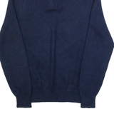 TOMMY HILFIGER Mens Jumper Blue 1/4 Zip Tight Knit S