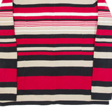 CALVIN KLEIN Blazer Style Womens Patterned Cardigan Red Striped V-Neck M