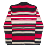 CALVIN KLEIN Blazer Style Womens Patterned Cardigan Red Striped V-Neck M