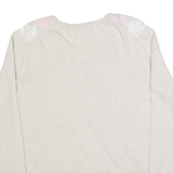 TOMMY HILFIGER Womens Patterned Jumper Beige Argyle V-Neck Tight Knit XL