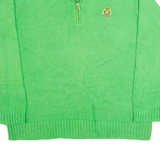 LAUREN RALPH LAUREN Mens Jumper Green 1/4 Zip Tight Knit M