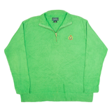 LAUREN RALPH LAUREN Mens Jumper Green 1/4 Zip Tight Knit M