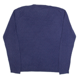 TOMMY HILFIGER Womens Jumper Blue V-Neck Cable Knit L