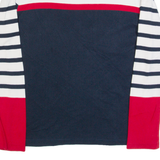 TOMMY HILFIGER Womens Patterned Jumper White Striped Tight Knit L