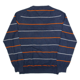 TOMMY HILFIGER Mens Patterned Jumper Blue Striped Tight Knit XL
