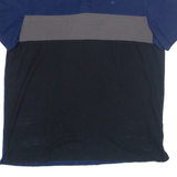 CALVIN KLEIN Mens Polo Shirt Blue Colourblock L