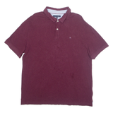 TOMMY HILFIGER Mens Polo Shirt Maroon 2XL