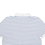 TOMMY HILFIGER Cropped Womens Polo Shirt White Striped L
