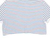 TOMMY HILFIGER Cropped Womens Polo Shirt White Striped L