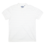 CHAPS Mens Polo Shirt White Striped L