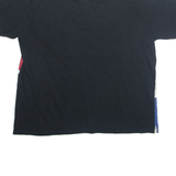 COTTON TRADERS RUGBY Mens Polo Shirt Black 90s Crazy Pattern 2XL