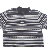 CHAPS Mens Polo Shirt Black Striped L
