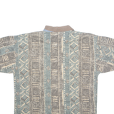 BUGLE BOY Patterned Mens Polo Shirt Brown 90s Crazy Pattern L