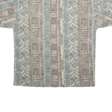 BUGLE BOY Patterned Mens Polo Shirt Brown 90s Crazy Pattern L