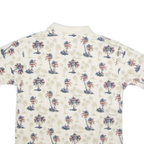 C&B USA Palm Tree Print Mens Polo Shirt Cream L
