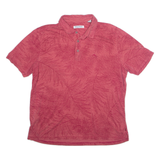 TOMMY BAHAMA Hawaiian Style Mens Polo Shirt Red 90s Floral XL
