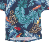 CHAPS RALPH LAUREN Hawaiian Style Mens Polo Shirt Blue Floral M