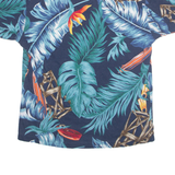 CHAPS RALPH LAUREN Hawaiian Style Mens Polo Shirt Blue Floral M