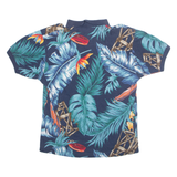 CHAPS RALPH LAUREN Hawaiian Style Mens Polo Shirt Blue Floral M