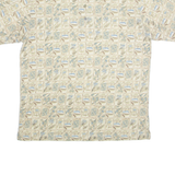 TONI RICHARDS Mens Polo Shirt Cream 90s Floral M
