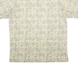 TONI RICHARDS Mens Polo Shirt Cream 90s Floral M