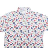 LEON LIVIN Half Button Womens Polo Shirt White Floral M