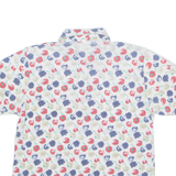 LEON LIVIN Half Button Womens Polo Shirt White Floral M