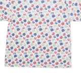 LEON LIVIN Half Button Womens Polo Shirt White Floral M